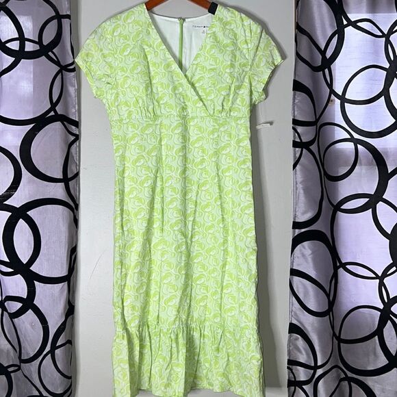 Tommy Hilfiger green shift dress with cap sleeves size 10 new with tags - Picture 1 of 16
